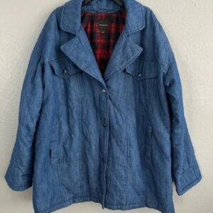 Warm denim and flannel lined jacket.